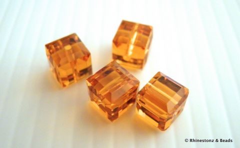 Swarovski Cube Art 5601 Topaz 6mm